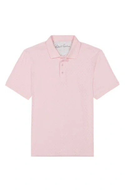 Robert Graham Elias Basket Weave Jacquard Knit Polo In Pink