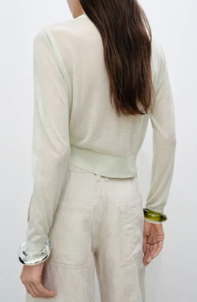 Mango Lightweight V-neck Cardigan In Aqua Green
