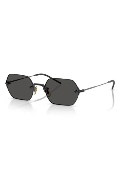 Oliver Peoples 52mm Irregular Sunglasses In Matte Black/grey