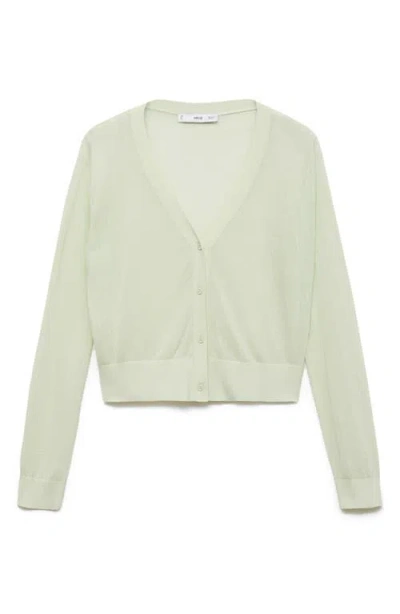 Mango Lightweight V-neck Cardigan In Aqua Green
