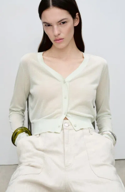 Mango Lightweight V-neck Cardigan In Aqua Green