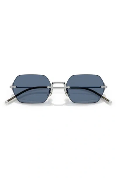 Oliver Peoples Tk-13 Round-frame Rimless Silver-tone Sunglasses In Metallic