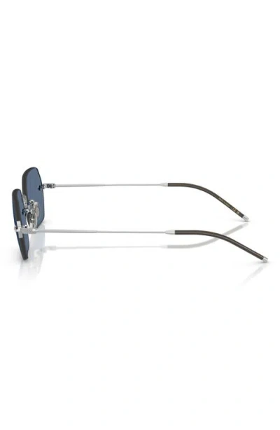 Oliver Peoples Tk-13 Round-frame Rimless Silver-tone Sunglasses In Metallic
