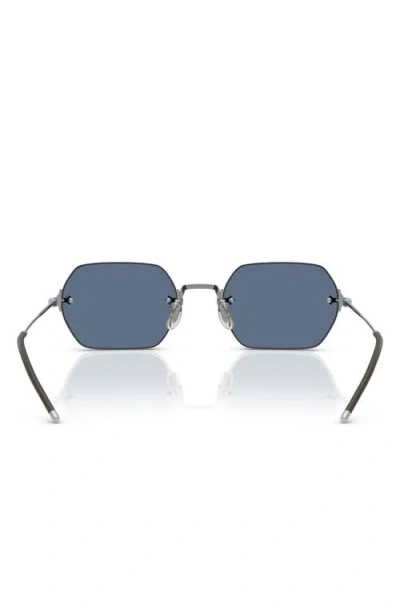 Oliver Peoples Tk-13 Round-frame Rimless Silver-tone Sunglasses In Metallic