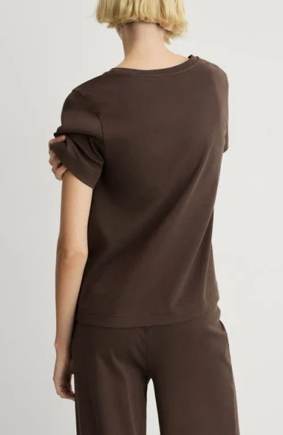 Mango V-neck Cotton Pajama Top In Brown
