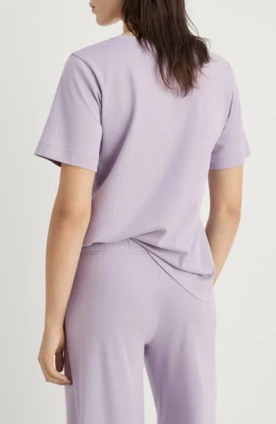 Shop Mango V-neck Cotton Pajama Top In Lavender