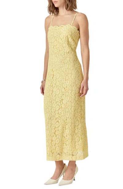 Endless Rose Lacy Column Dress In Butter