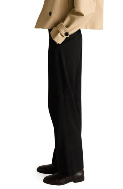 Mango Straight Leg Pants In Black