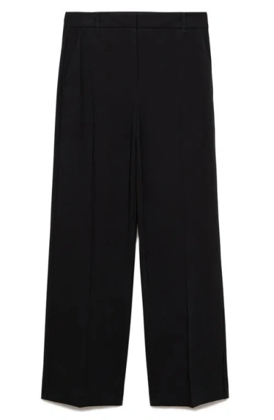 Mango Straight Leg Pants In Black