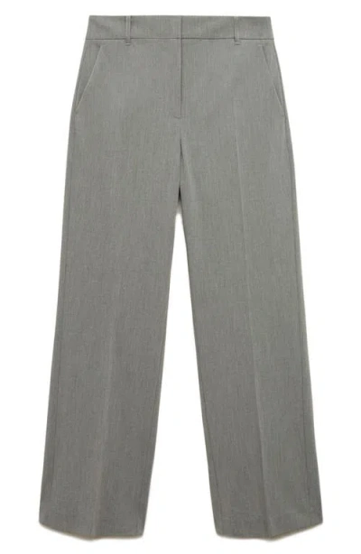 Shop Mango Straight Leg Pants In Grey