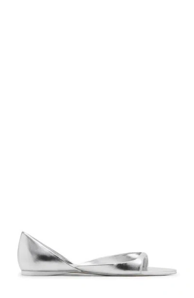 Mango Metallic Leather Sandals Silver In Silver