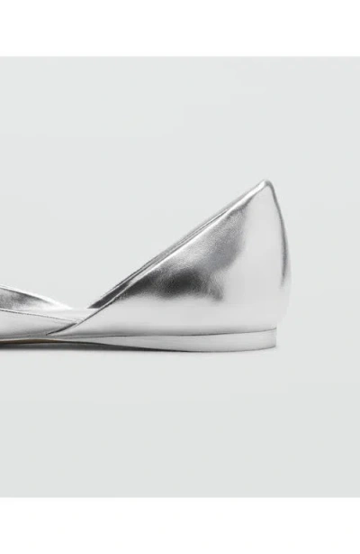 Shop Mango Metallic Sandal In Silver