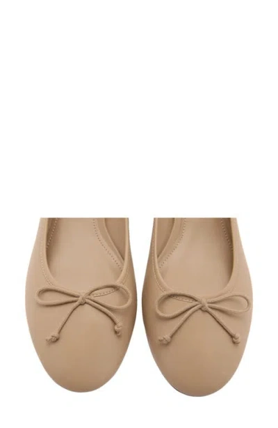 Shop Mango Ballet Pump In Caramel