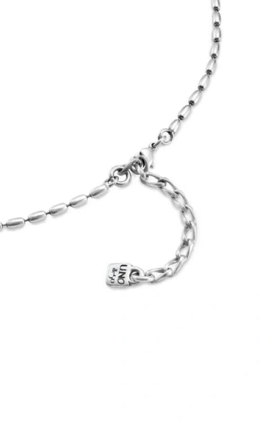 Unode50 Sterling Silver-plated Chain With Thin Oval Links And Carabiner Clasp In Silver