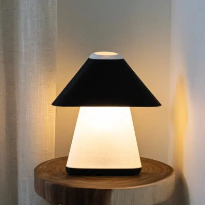 Jonathan Y Enzo 11.63" Modern Contemporary Plant-based Pla 3d Printed Dimmable Led Table Lamp, White In White/black With White Shade