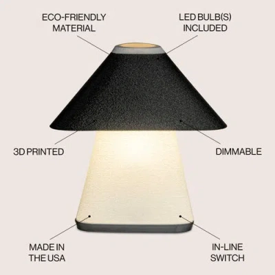 Jonathan Y Enzo 11.63" Modern Contemporary Plant-based Pla 3d Printed Dimmable Led Table Lamp, White In White/black With White Shade