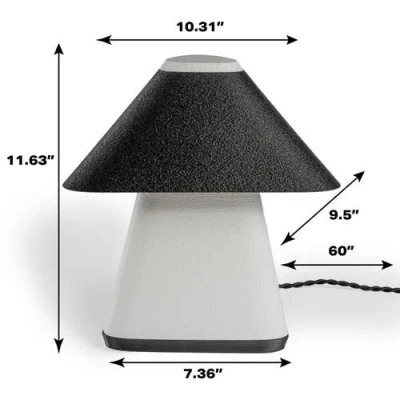 Jonathan Y Enzo 11.63" Modern Contemporary Plant-based Pla 3d Printed Dimmable Led Table Lamp, White In White/black With White Shade