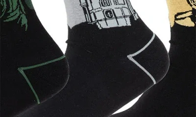 Cufflinks, Inc . Droid & Sage Mod 3-pack Socks & Lapel Pin Set In Black Multi