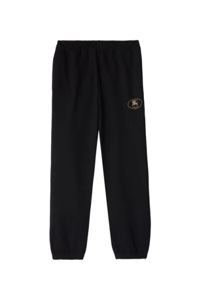 Burberry Knight Stamp Cotton Jogging Pants In Black