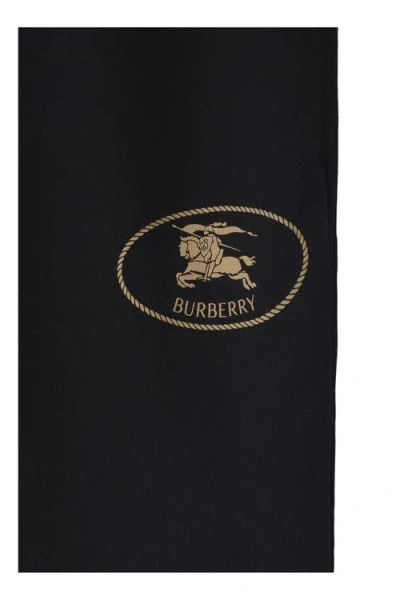 Burberry Knight Stamp Cotton Jogging Pants In Black