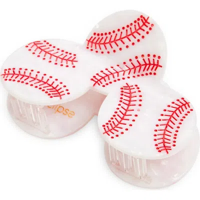 Solar Eclipse Baseball Claw Clip In White