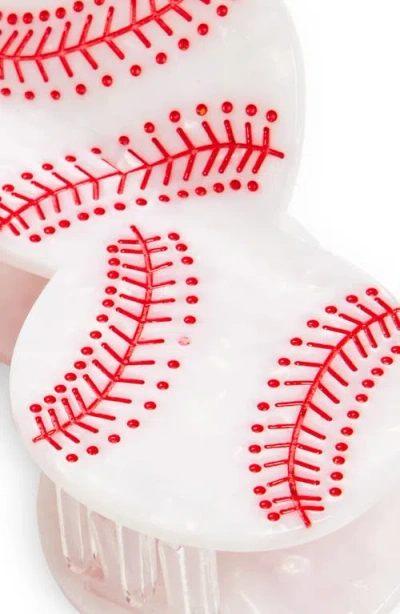 Solar Eclipse Baseball Claw Clip In White