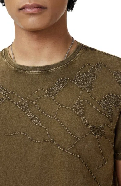 John Varvatos Desert Mountains Embroidered Organic Cotton T-shirt In Mushroom