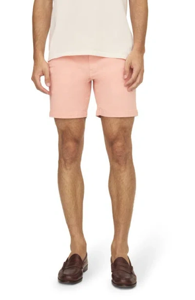 Warp & Weft Warp+weft Flat Front Stretch Cotton Twill Chino Shorts In Salmon