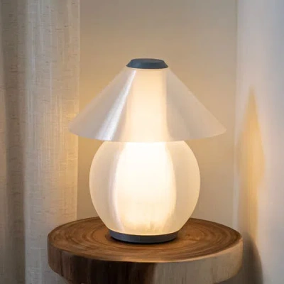 Jonathan Y Opal 13" Modern Contemporary Plant-based Pla 3d Printed Dimmable Led Table Lamp In Light Smoke/gray