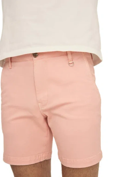 Warp & Weft Warp+weft Flat Front Stretch Cotton Twill Chino Shorts In Salmon
