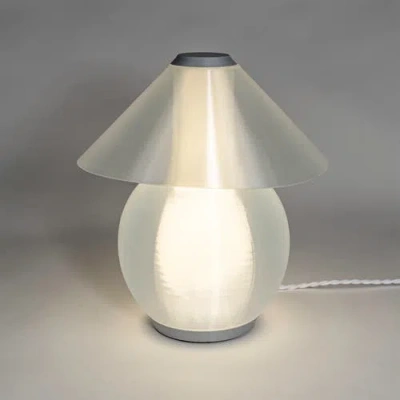 Jonathan Y Opal 13" Modern Contemporary Plant-based Pla 3d Printed Dimmable Led Table Lamp In Light Smoke/gray