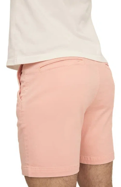 Warp & Weft Warp+weft Flat Front Stretch Cotton Twill Chino Shorts In Salmon