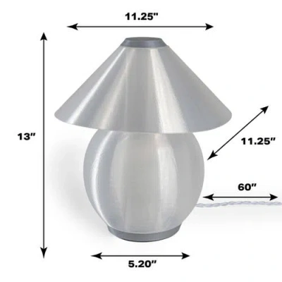 Jonathan Y Opal 13" Modern Contemporary Plant-based Pla 3d Printed Dimmable Led Table Lamp In Light Smoke/gray