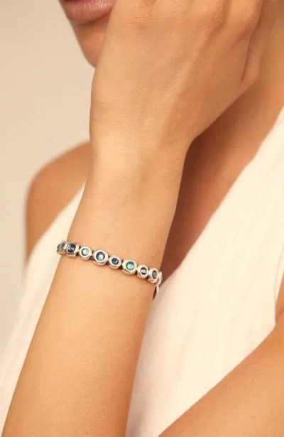 Unode50 Leather Bracelet With Sterling Silver-plated Beads In Silver