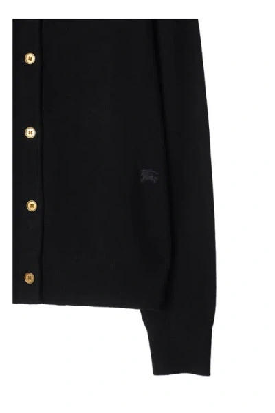 Burberry Cashmere Blend Cardigan In Black