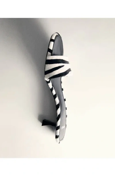 Mango Genuine Calf Hair Slide Sandal In Multi