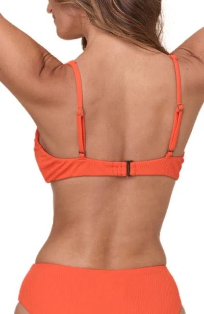 Andie Nora Rib Bikini Top In Orange