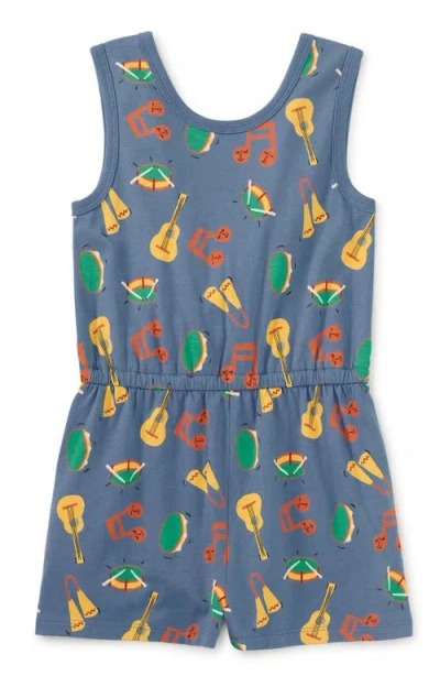 Tea Collection Reversible Wrap Romper In Bateria Instruments
