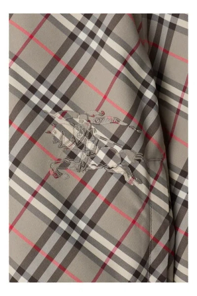 Burberry Cropped Reversible Check Jacket In Mauve Grey