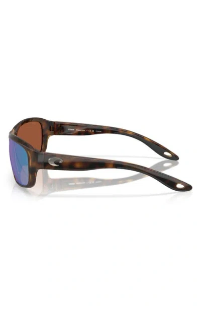 Costa Del Mar Clipperton 58mm Polarized Rectangular Sunglasses In Tortoise/green Mirror 580g