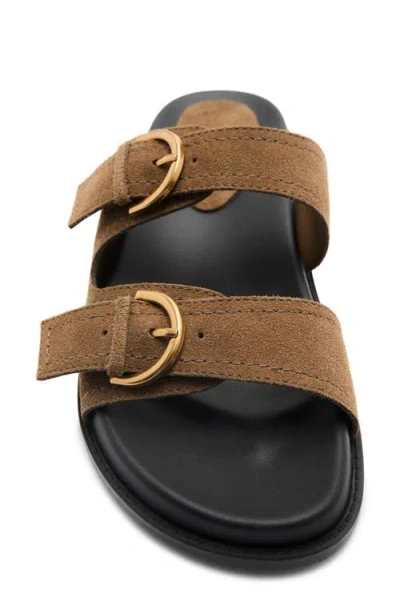 Mango Slide Sandal In Leather