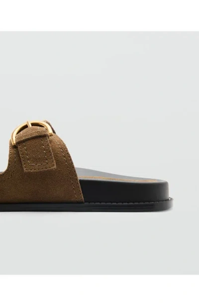 Mango Slide Sandal In Leather