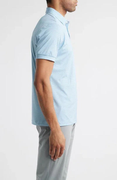 Mizzen + Main Mizzen+main Versa Trim Fit Geo Print Performance Golf Polo In Provence Diamond Sunburst