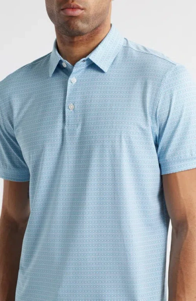 Mizzen + Main Mizzen+main Versa Trim Fit Geo Print Performance Golf Polo In Provence Diamond Sunburst