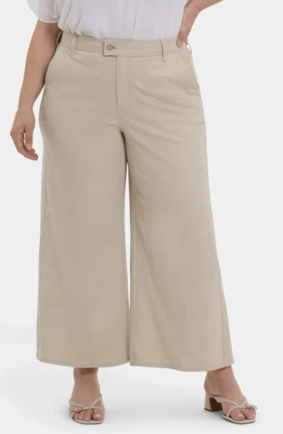 Nydj Mona High Waist Ankle Wide Leg Trouser Jeans In Feather