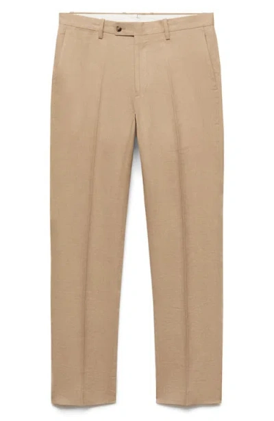 Mango Paris Slim Fit Suit Pants In Brown