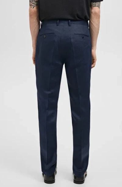 Mango Slim Fit Suit Pants In Blue