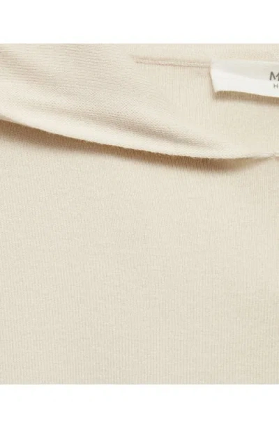 Mango Drop Shoulder Hoodie In Light/pastel Grey