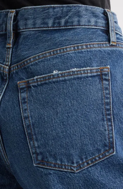 Frame The Leisure Raw Hem Denim Shorts In Nostalgia
