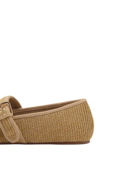 Mango Buckle Woven Mary Jane Plat In Medium Brown